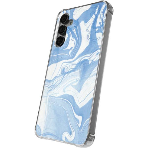 Blue Marbling Galaxy S24 Plus Clear Case